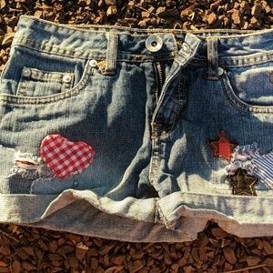 "4th of July" Distressed denim shorts